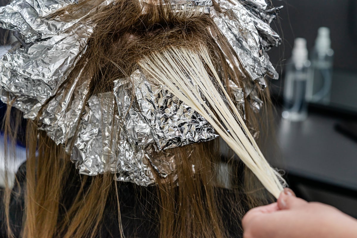 Hair bleaching process.